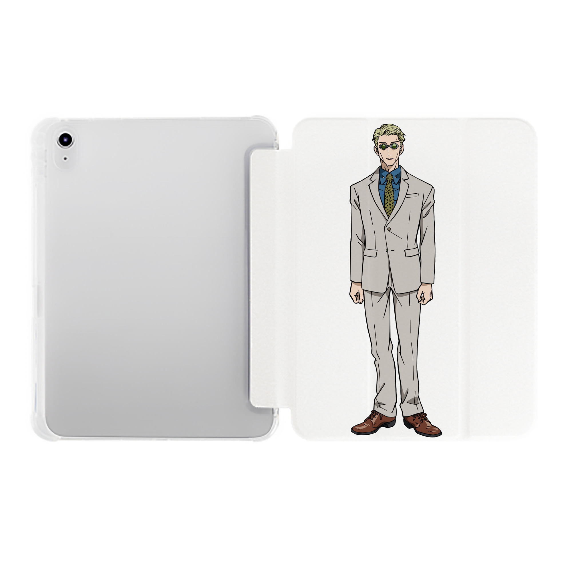（画像用） 呪術廻戦 Jujutsu Kaisen IPad ケース ペン収納付き 三つ折りスタンド PUレザー×シリコン 対応機種9.5/10.5/10.9インチ